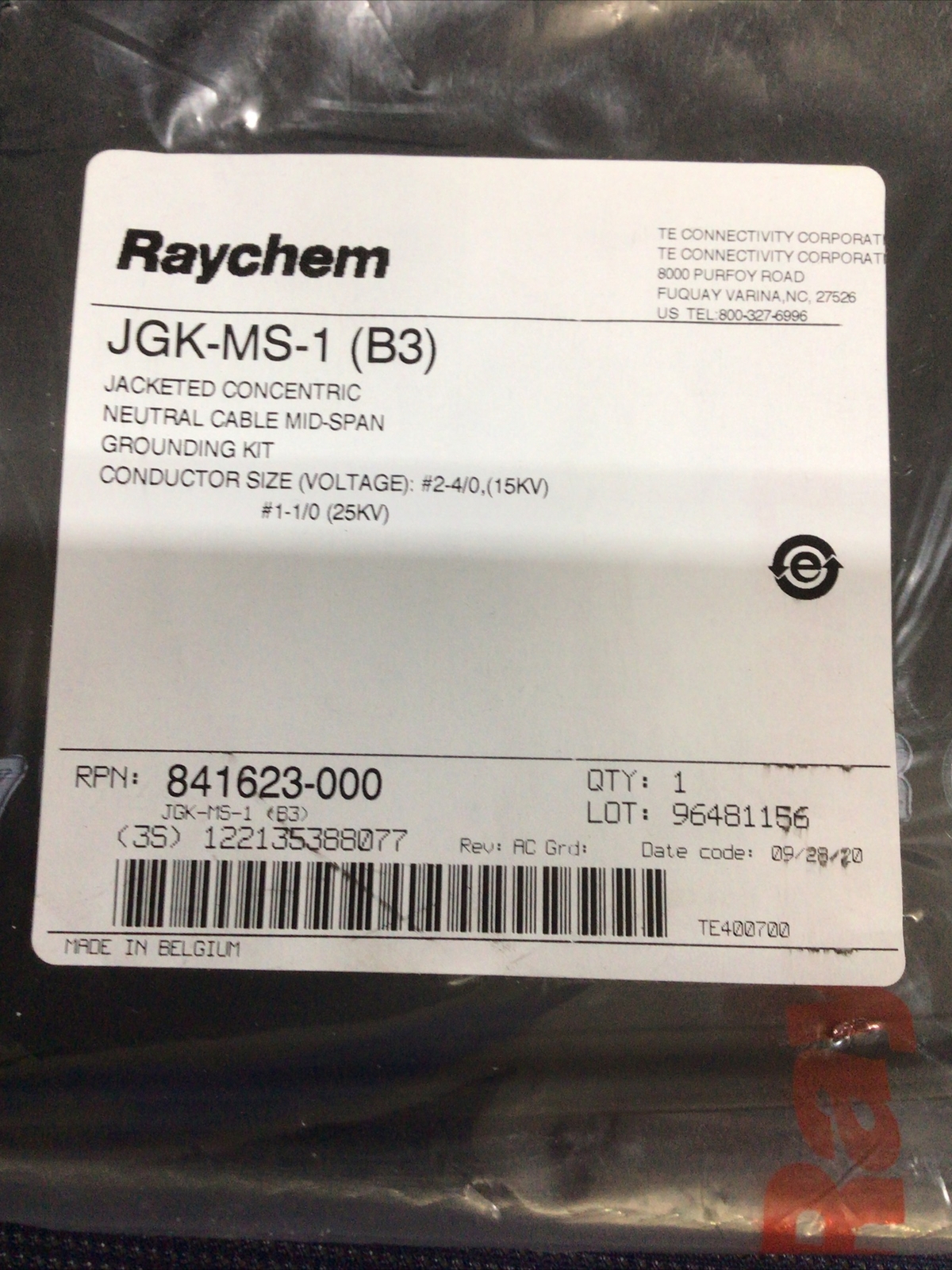 RAYCHEM JGK-MS-1 JACKET CABLE GROUNDING KIT