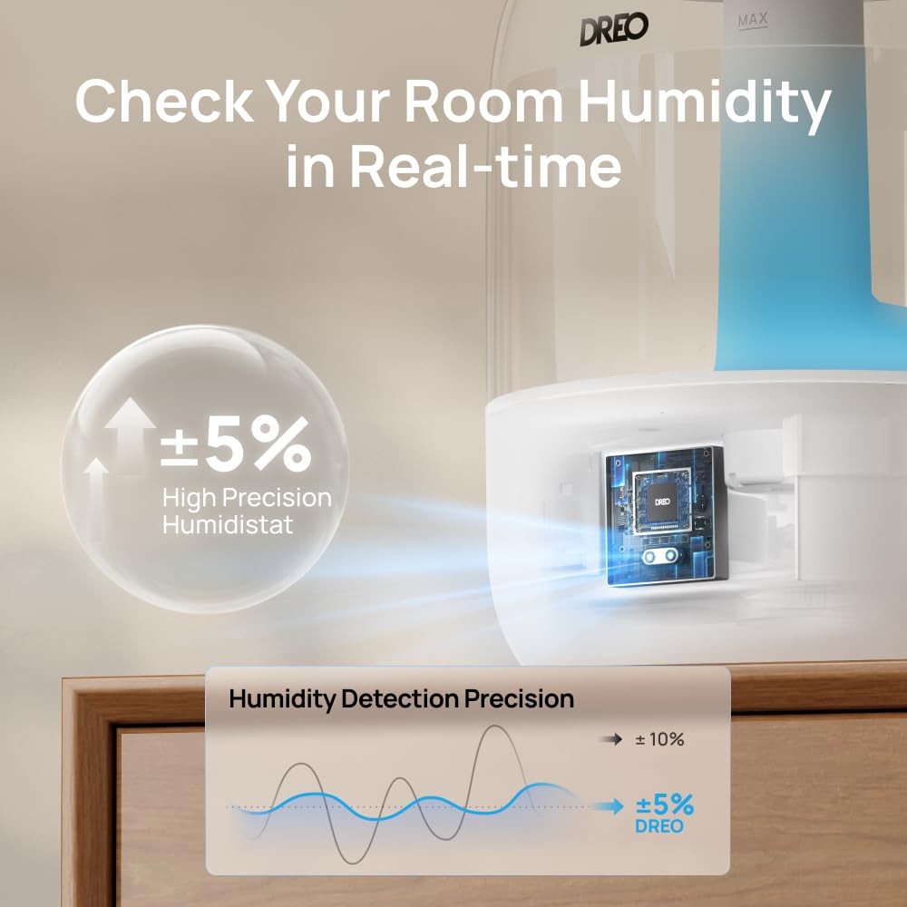 3L Ultrasonic Cool Mist Humidifier for Bedroom 30H Runtime Quiet Aroma Diffuser