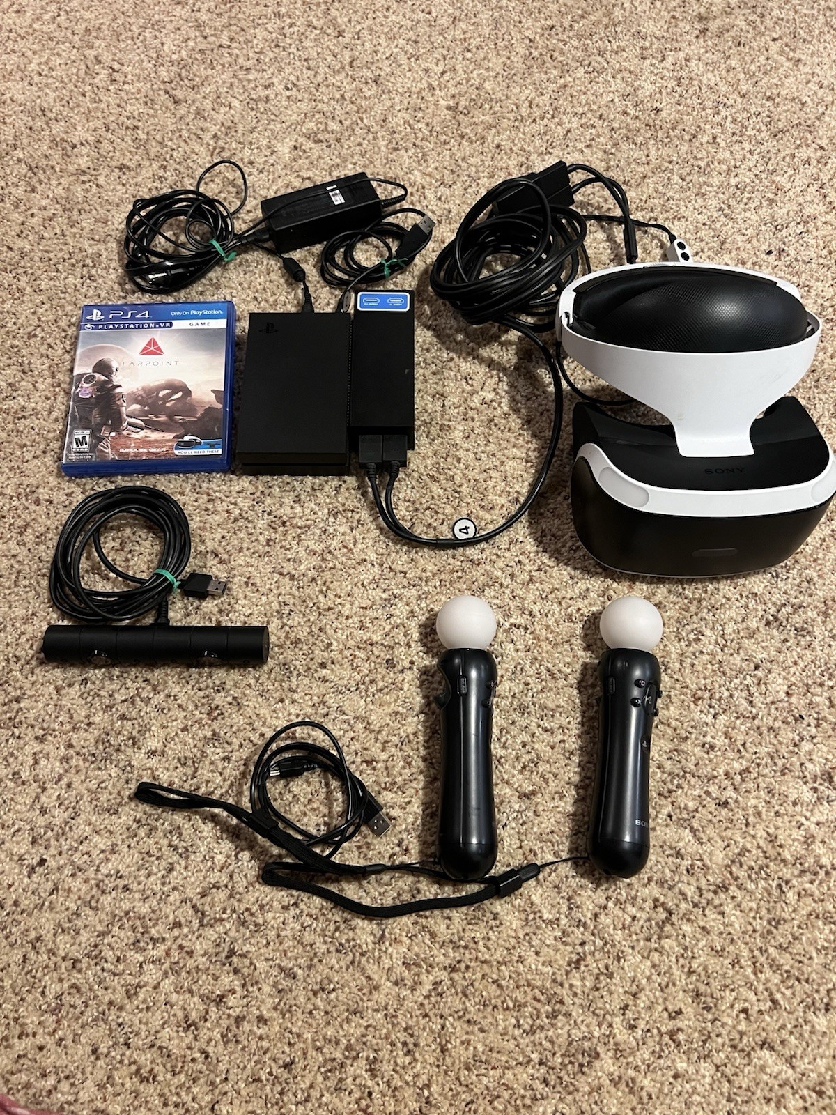 Sony PS VR PSVR PlayStation For PS4 Console Set Headset Tested Working