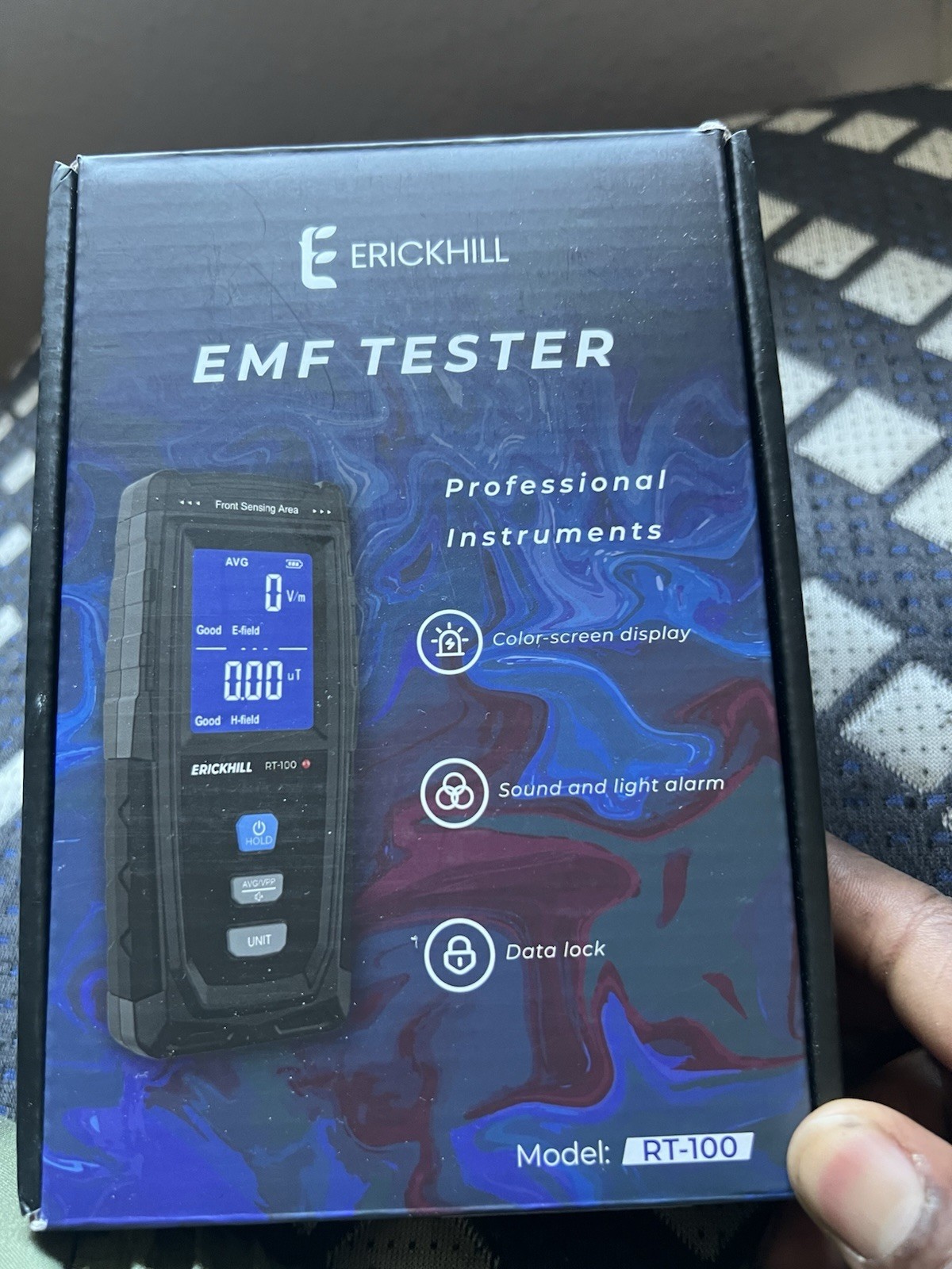 ERICKHILL RT-100 EMF Meter Color-Screen Display Professional Instrument