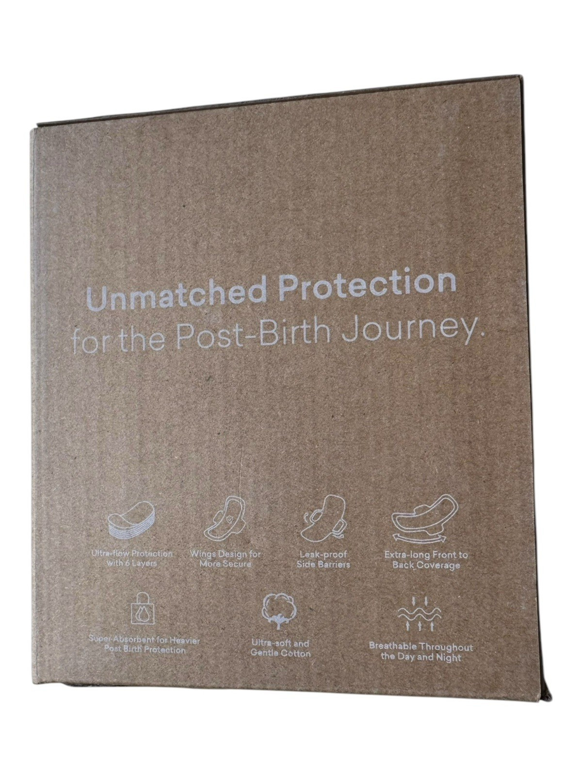 PurComfy Postpartum Secure-Catch Pads w/Wings - Fragrance & Dye Free - 24 Count