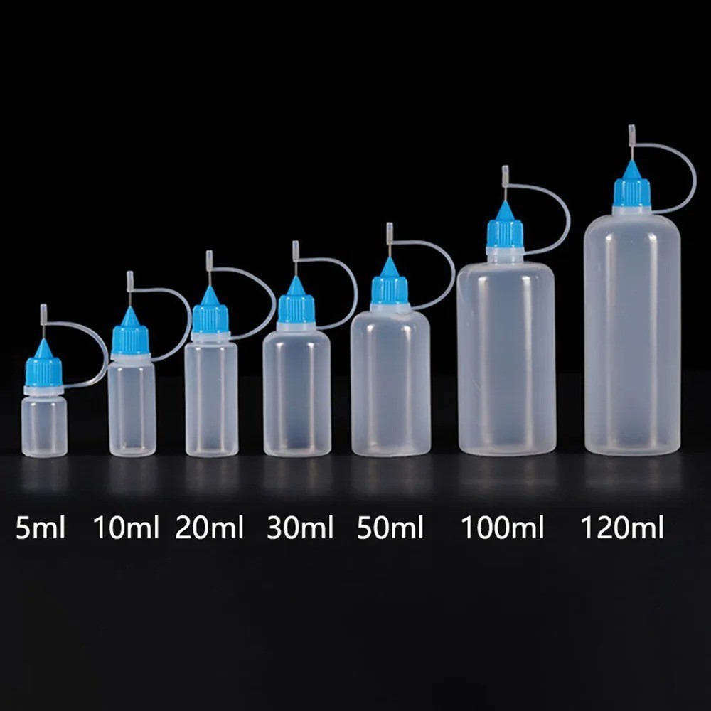 PE Needle Tip Bottle 5-120ml Squeeze Dropper Refillable Oil Applicator