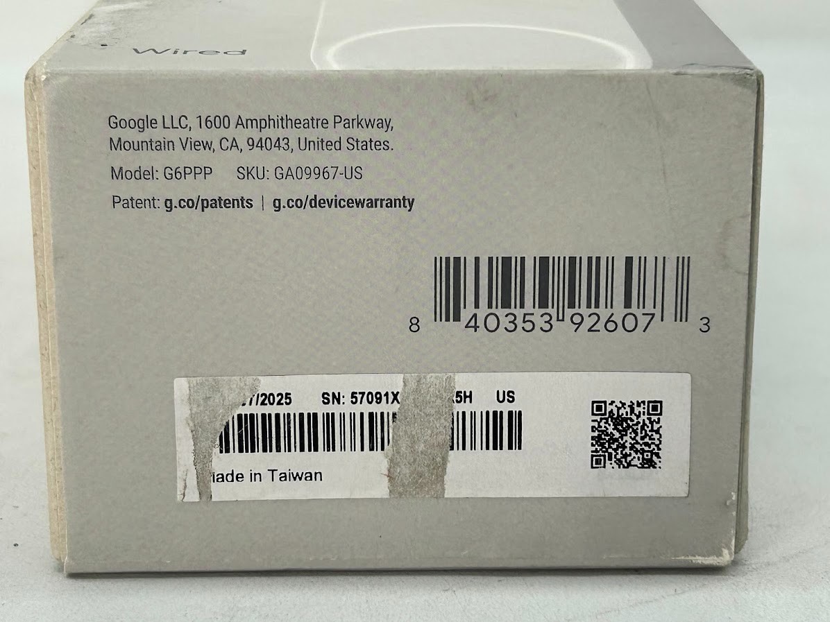 Google Nest Doorbell Wired 3rd Gen – Snow