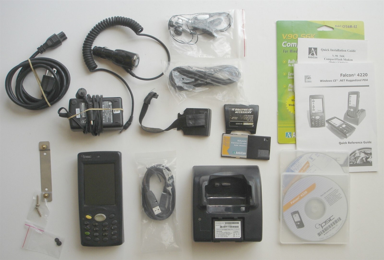 PSC Falcon 4220 Barcode Scanner PDA w/ Dock & Modem, for parts