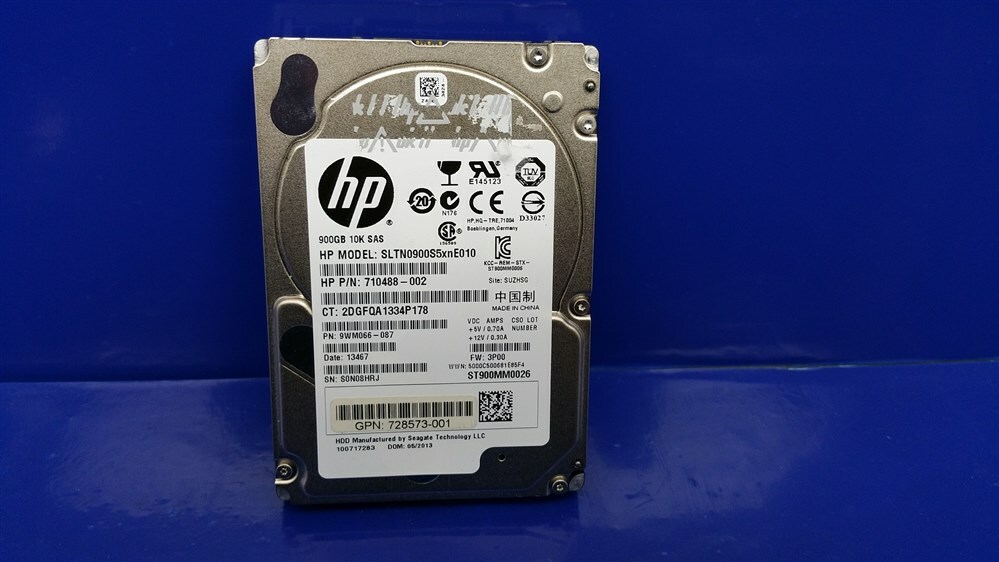HP HDD 3PAR 900GB SAS 2.5” SLTN0900S5xnE010 710488-002 FW:3P00 ST900M0026 Drive