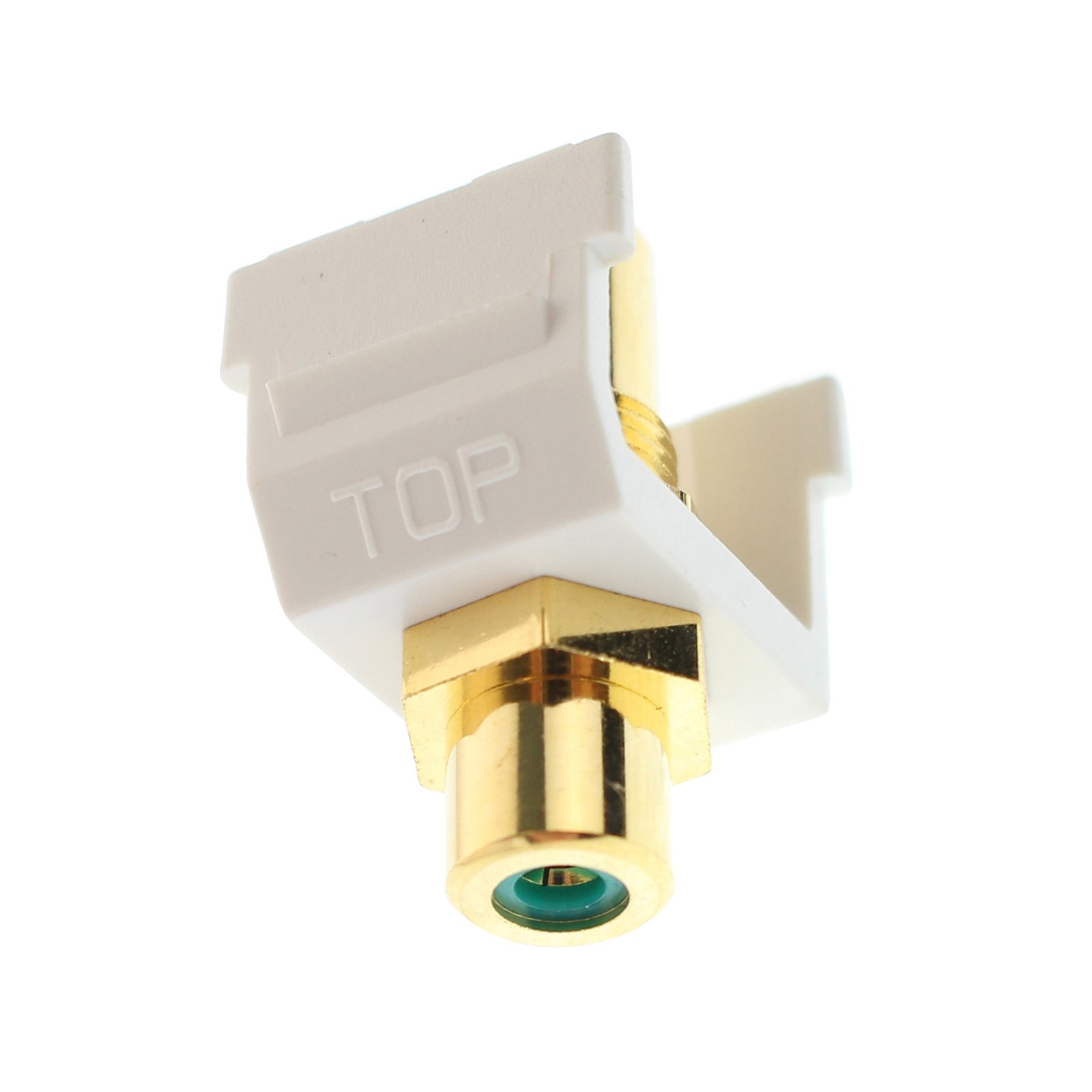 HUBBELL SFRCGNFFW CONNECTOR, AUDIO/VIDEO, PASS-THROUGH RCA INSERT, WHITE