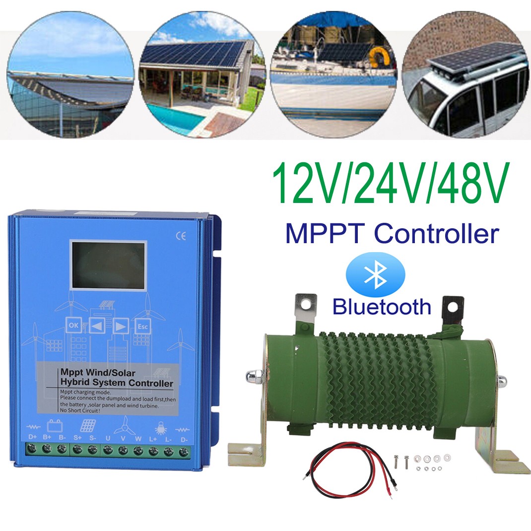 Smart Power Controller LCD Bluetooth Solar Wind Auto Transfer Switch 12V 24V 48V