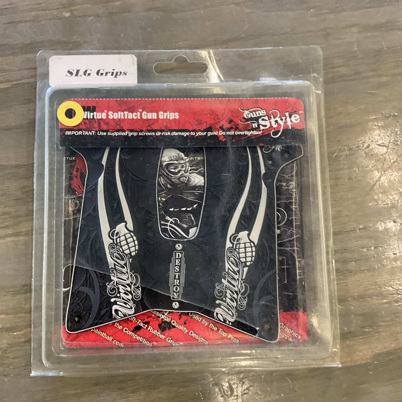 Virtue Dye SLG PAINTBALL GRIPS BLACK GREY