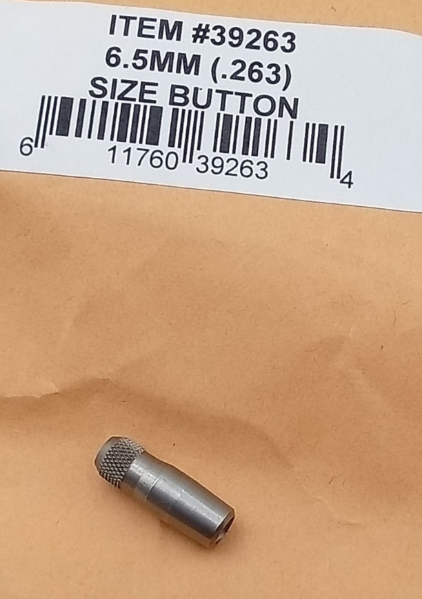 Redding Reloading #39263 26 Caliber 6.5MM Steel Size Button