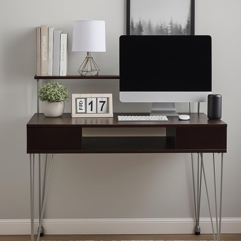 Marcus Jr. Modern Home Office Desk with Storage – Functional Computer Writing De