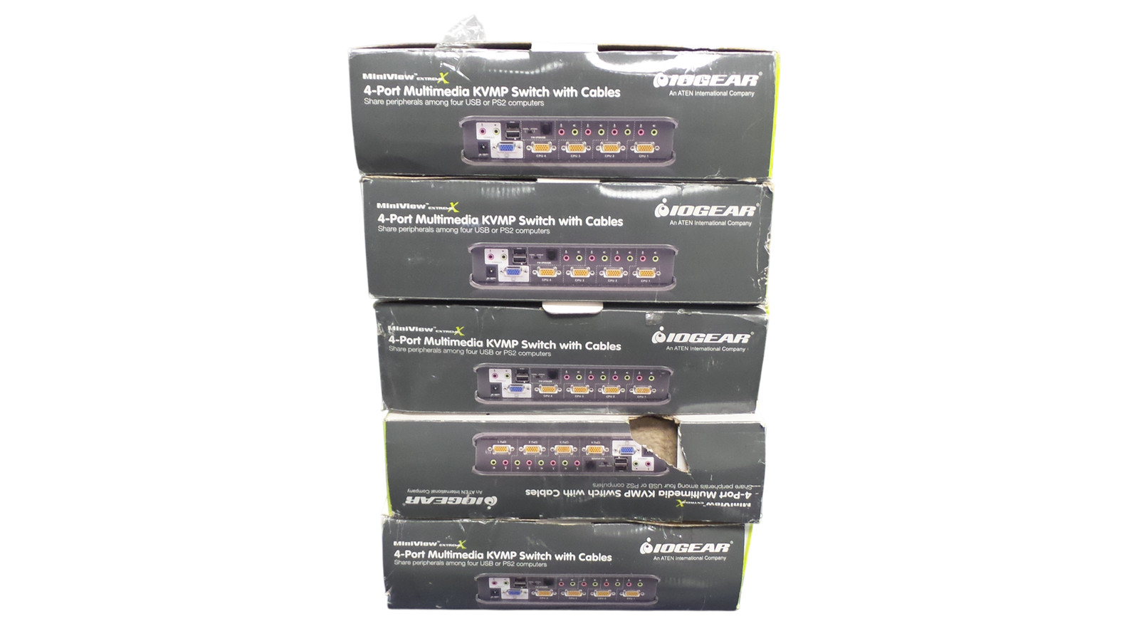 LOT OF 5 Iogear GCS1734 MiniView 4-Port KVMP Switch - Free Shipping