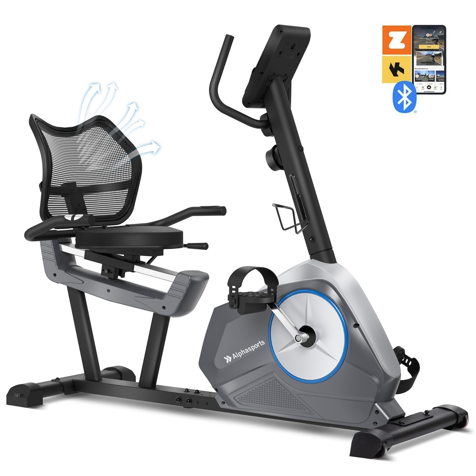 Recumbent Exercise Bike 16-Level Resistance Magnetic Stationary Bike LCD Monitor