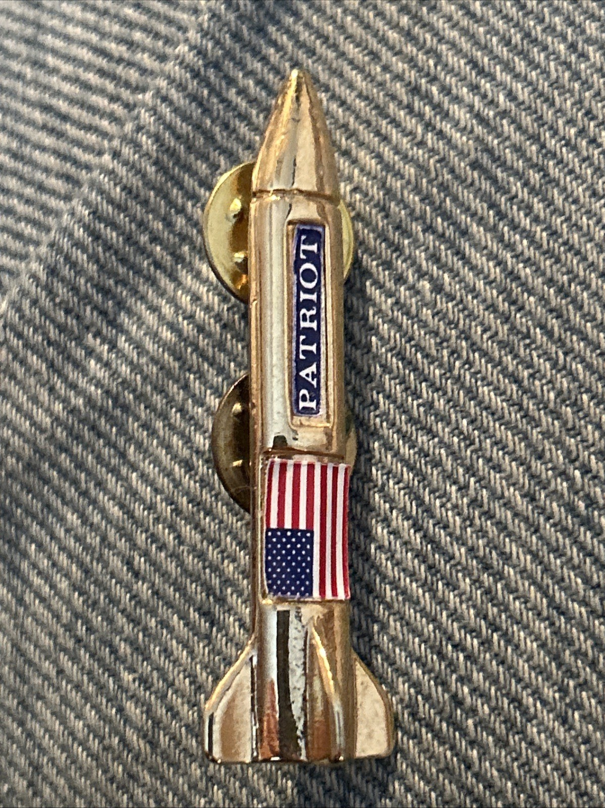 Vintage NOS Patriot Missile SCUD Buster Military Defense Lapel Pin USA