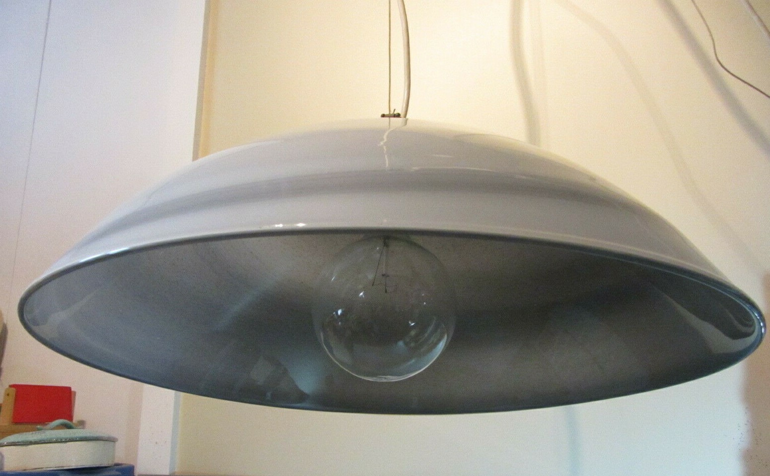 VTG Murano Vetri Italian Glass Swirl Grey Chandelier Hanging Mid Century Lamp