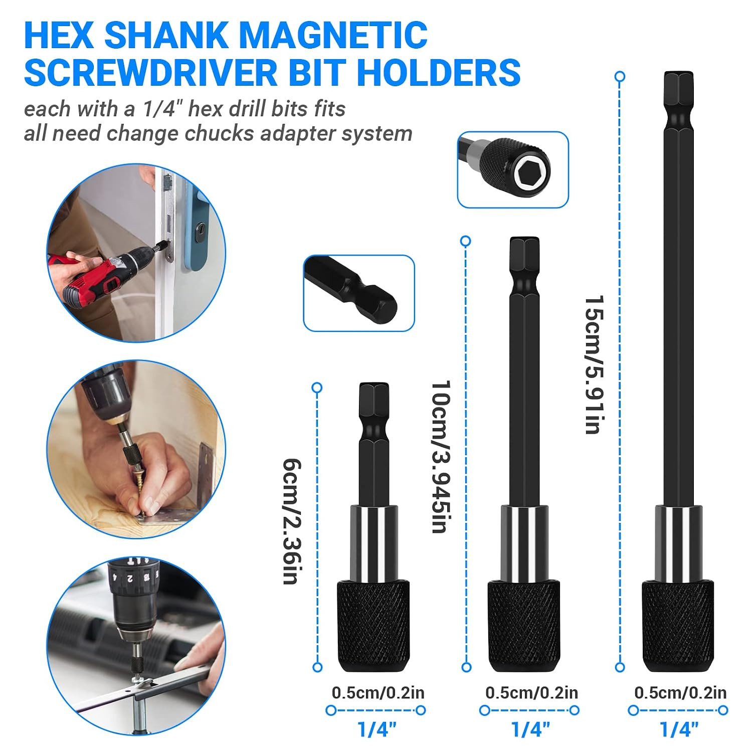 Flexible Drill Bit Extension Set 19Pcs, Hex Shank 105°Right Angle Drill Attachme