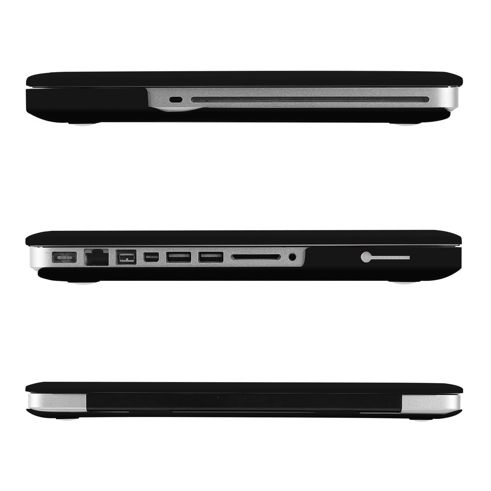 MOSISO Compatible with MacBook Pro 13 inch Case A1278 Old Version Black