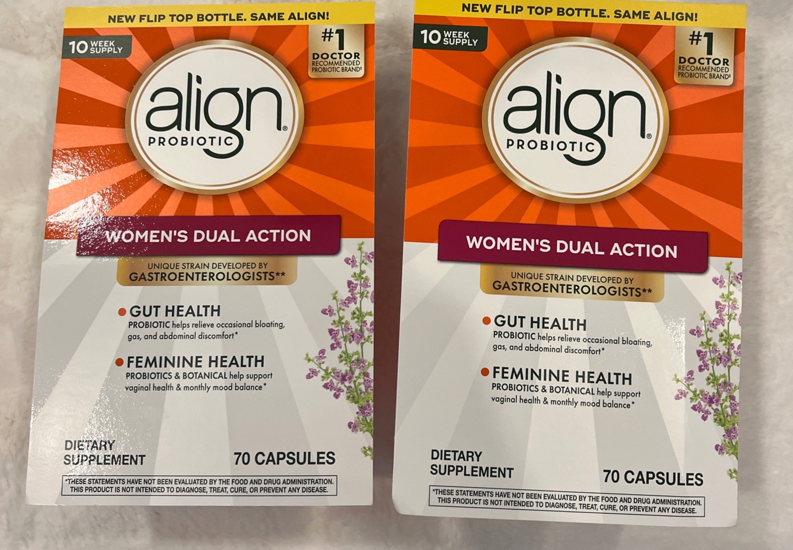 Align Probiotic Women’s  Dual Action 24/7 Digestive Support 70 Tabs x2 Total 140