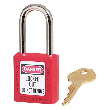 Master Lock 410Kas3red Lockout Padlock, Keyed Alike, Thermoplastic, Standard