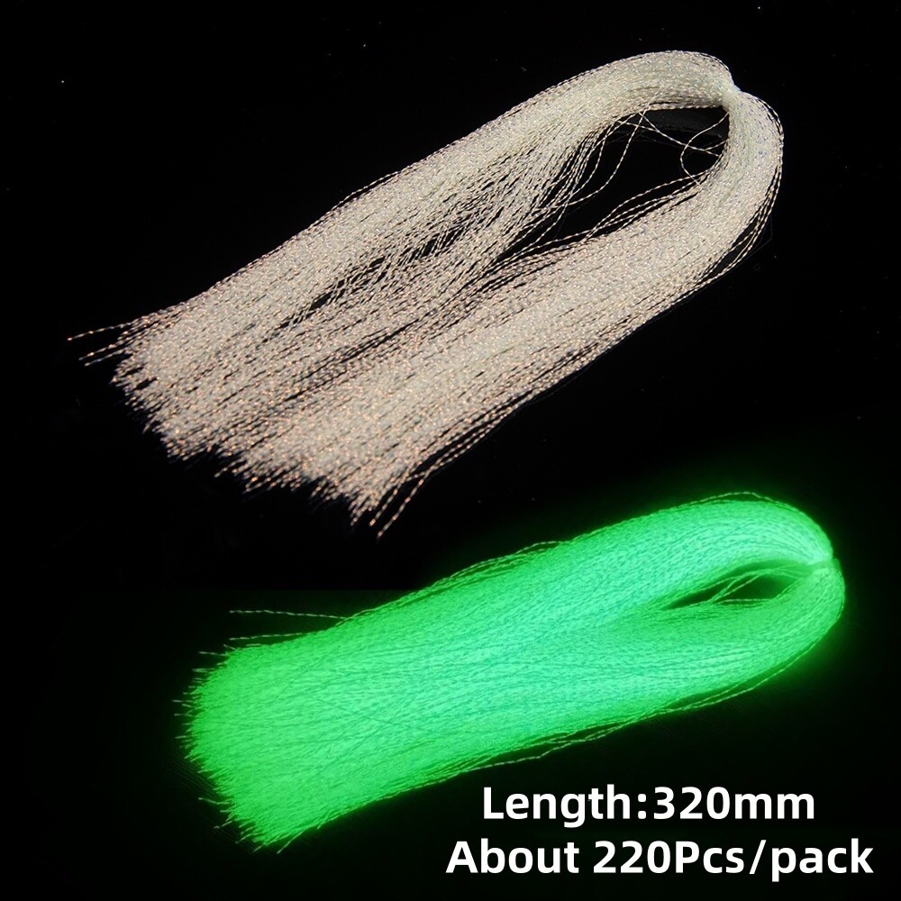 2pack Luminous Flash Tinsel Twisted Flashabou Fly Tying Assist Jig Hook Material