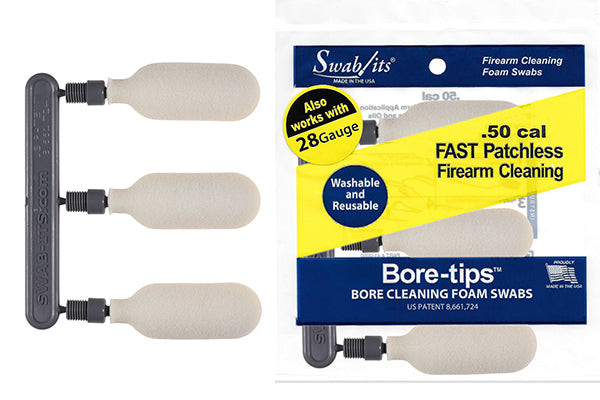 28 Gauge/.50cal Gun Cleaning Bore-tips® by Swab-its®: Barrel Cleaning Swabs: