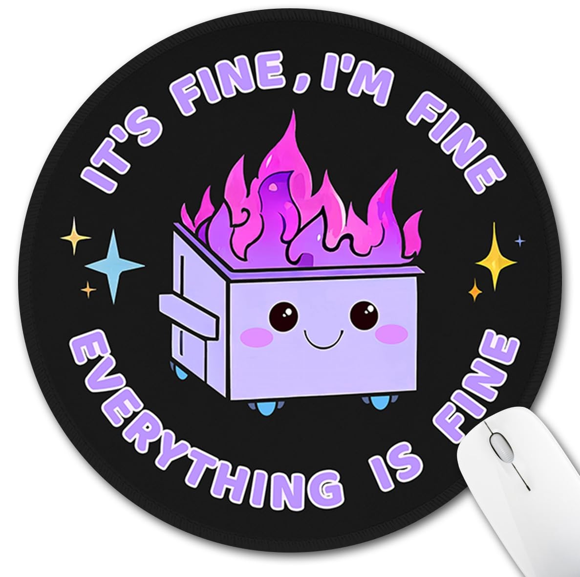 Hancynir Funny Mouse Pad for Desk, Cute Office Decor for Women, Dumpster on Fire