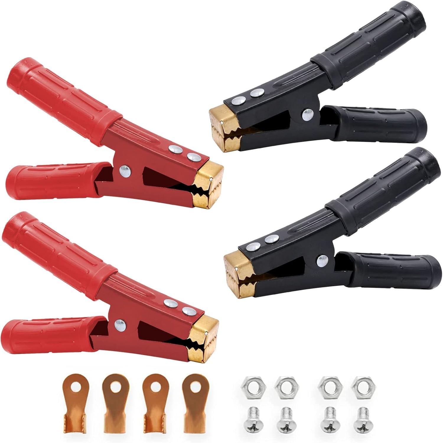 Heavy Duty 1000A Pure Copper Battery Jumper Cable Clamps - 4PCS