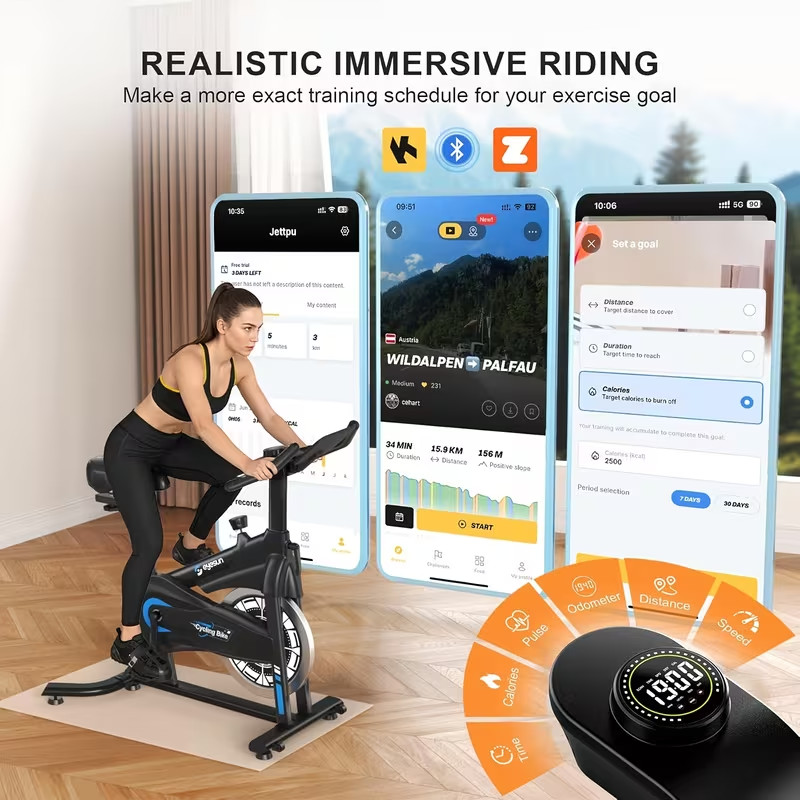 for home Exercise Bikes, Adjustable Magnetic Resistance, Silent Belt Drive, Upgr