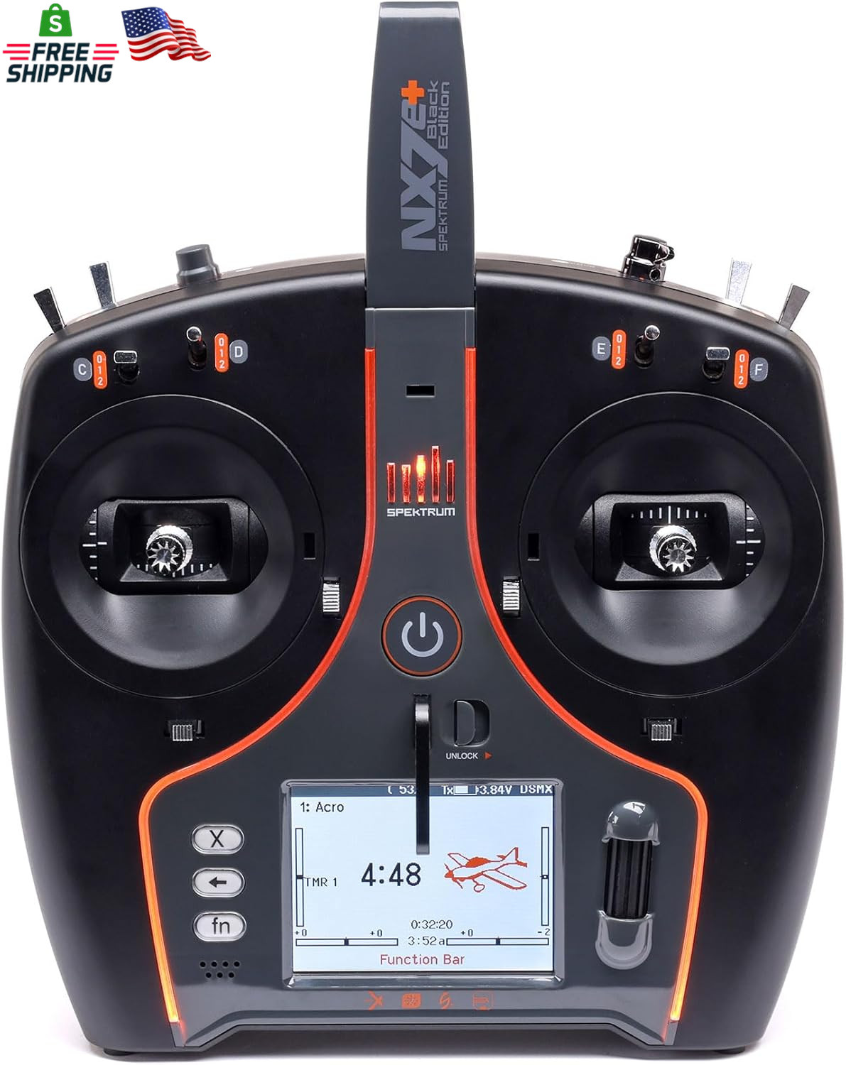 Spektrum Nx7E+ Black Edition 14 Channel Transmitter Only, SPMR7120