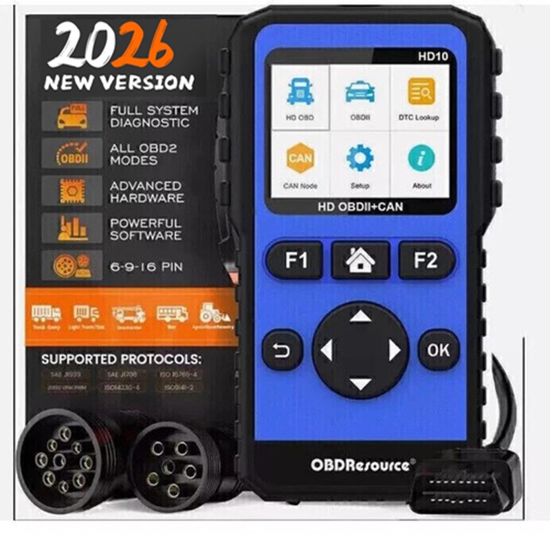 HD10 24V Heavy Duty Diesel Truck OBD2 Scanner Engine ABS EPB ESP Diagnostic Tool