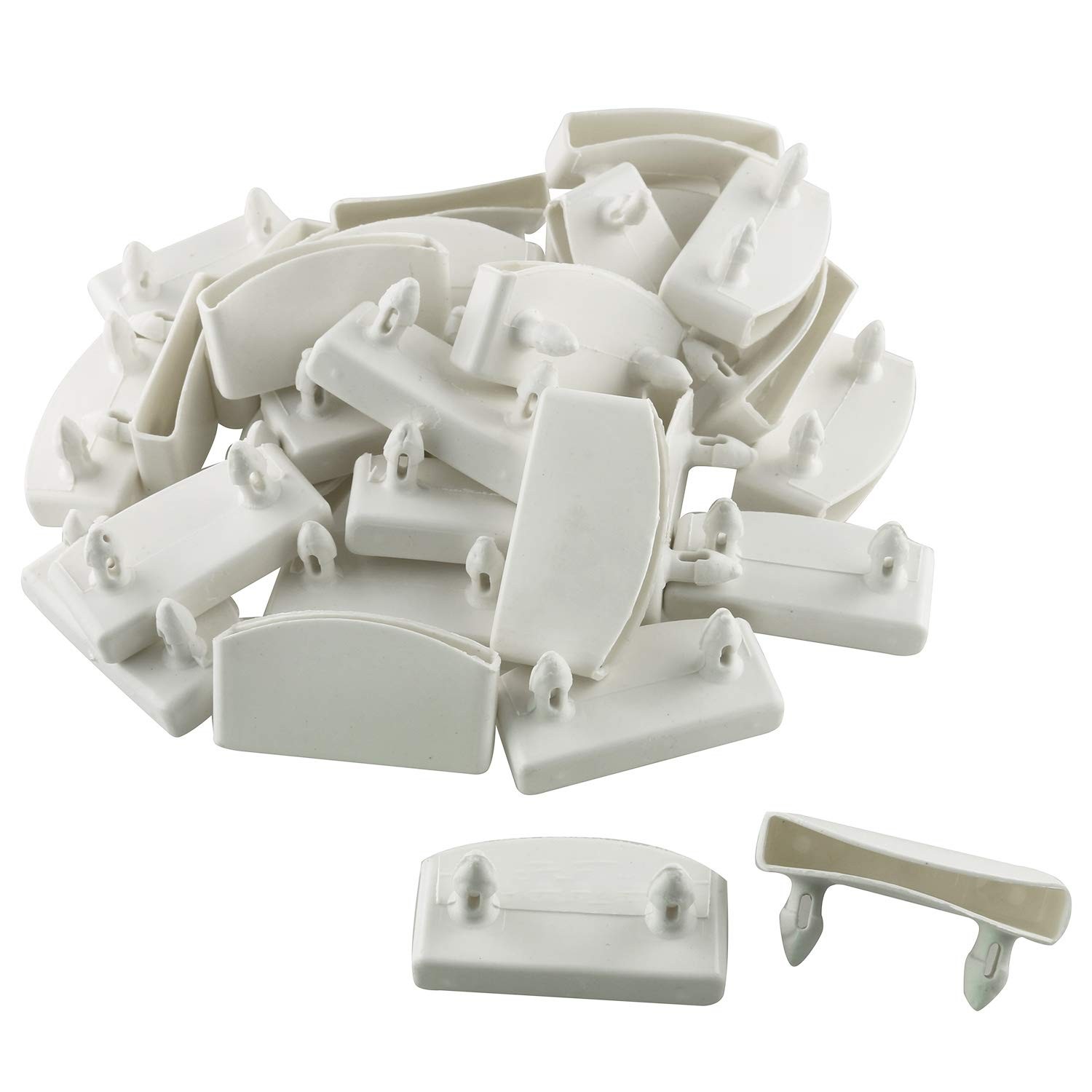 30pcs 57x8mm White Plastic Bed Slat End Caps Holders Plastic Connector Furnit...