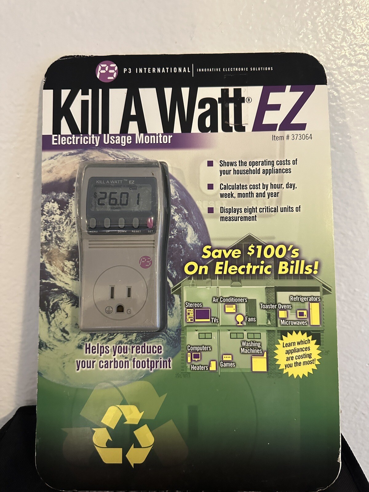 P3 P4460 Kill-A-Watt EZ Electricity Usage Power Monitor
