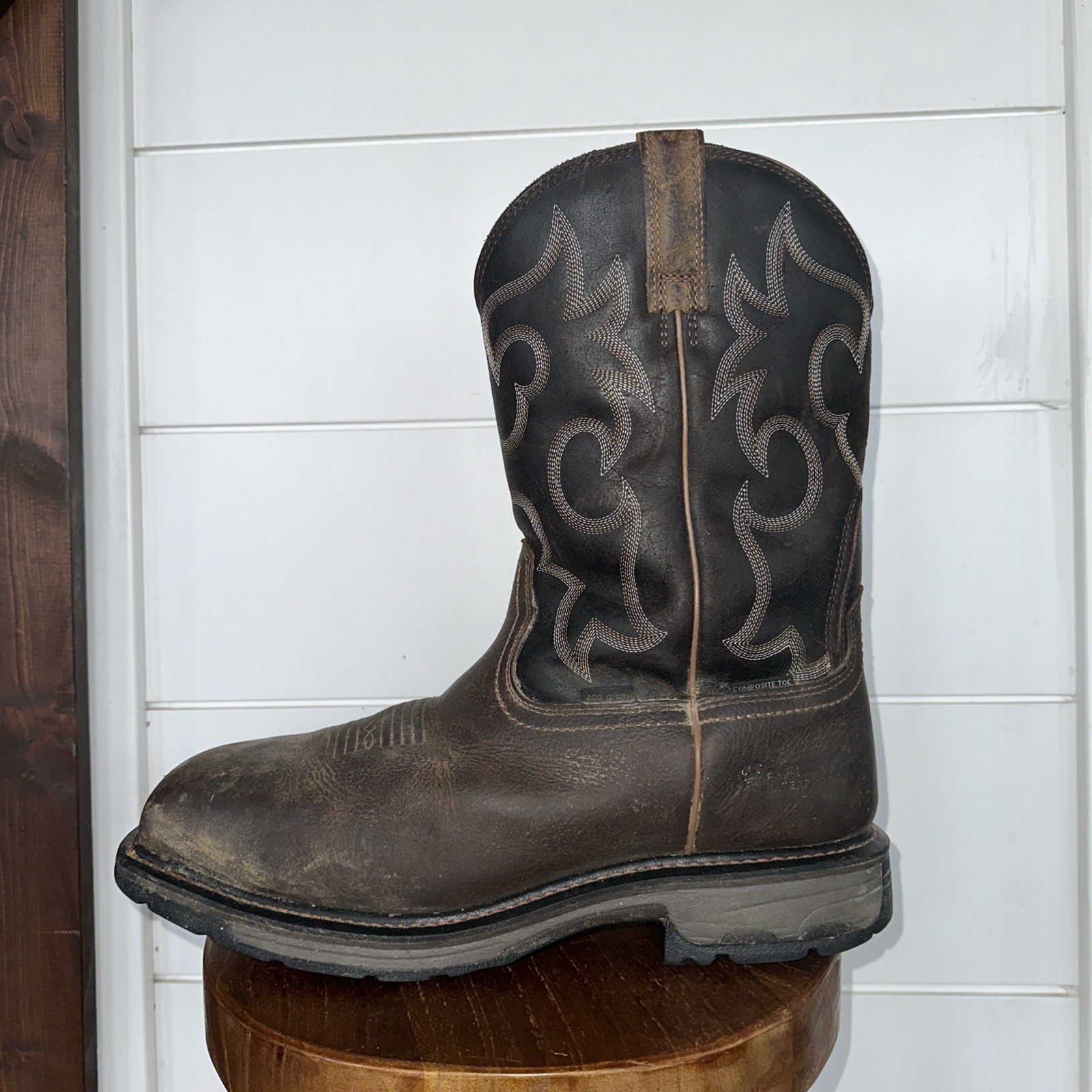 Ariat Waterproof WorkHog Wide Square Toe Composite Toe 400g Work Boots Size 13 D