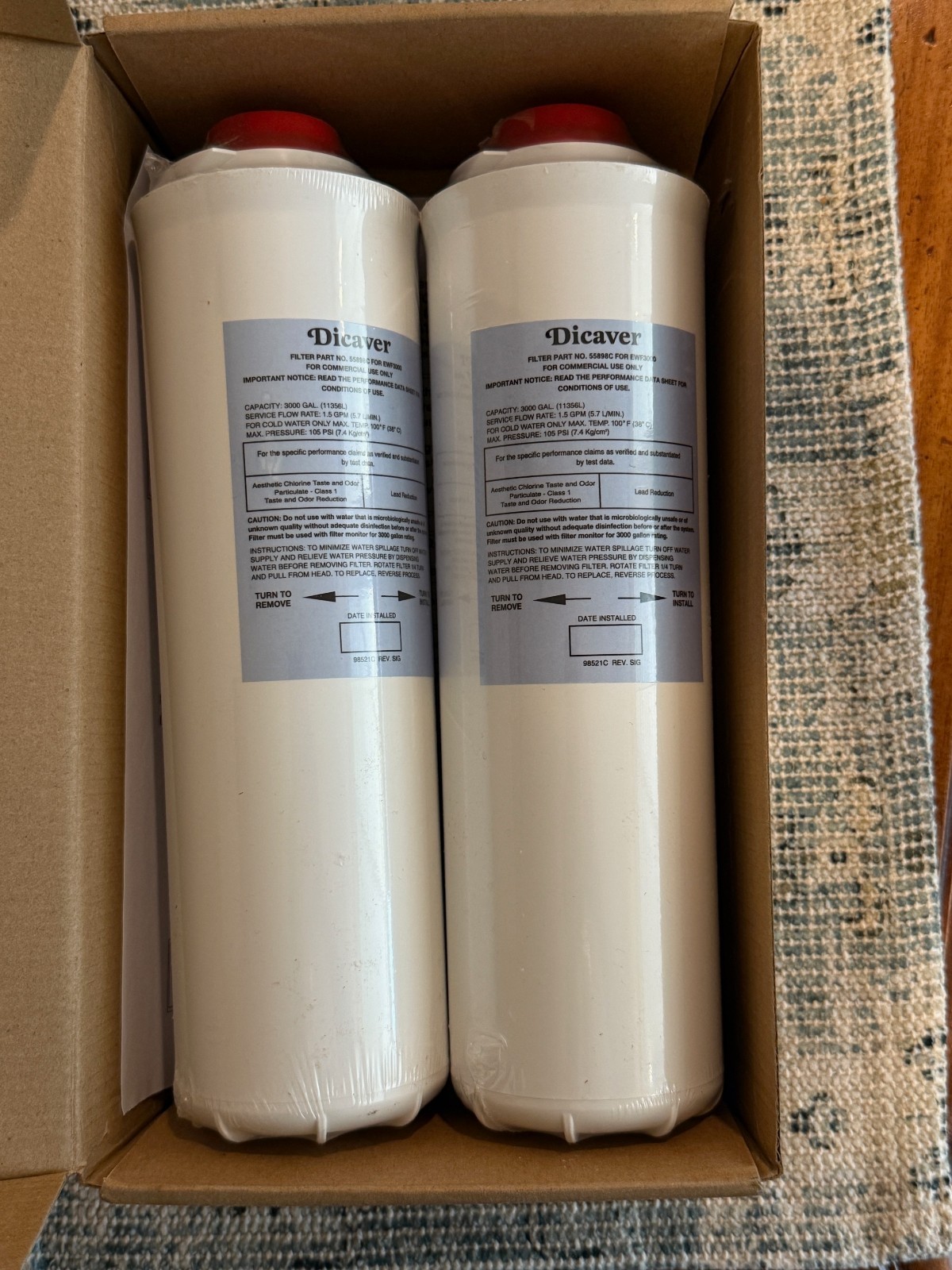 55898C Water Filter, Replacement for Halsey Taylor 55898C  Pack of 2 DICARVER