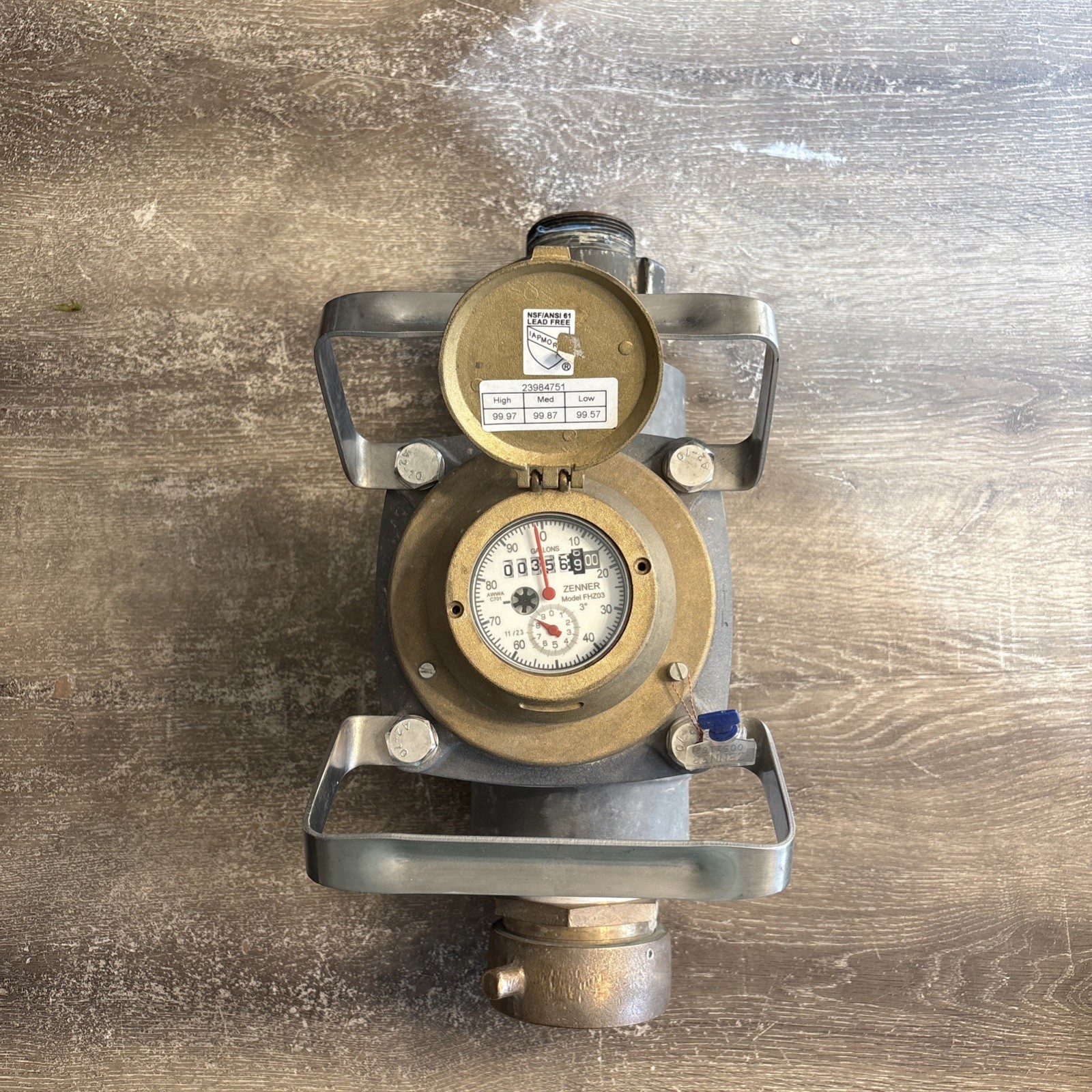 Zenner 3" FIRE HYDRANT METER FHZ03 2-1/2" Swivel  x 2-1/2” NST Potable Water