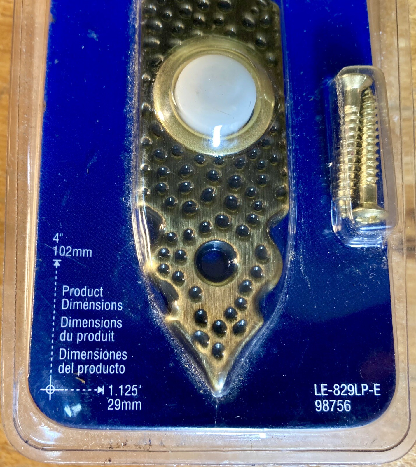 Zenith Heath LE-829LP-E Brass Lighted Wired Push Button