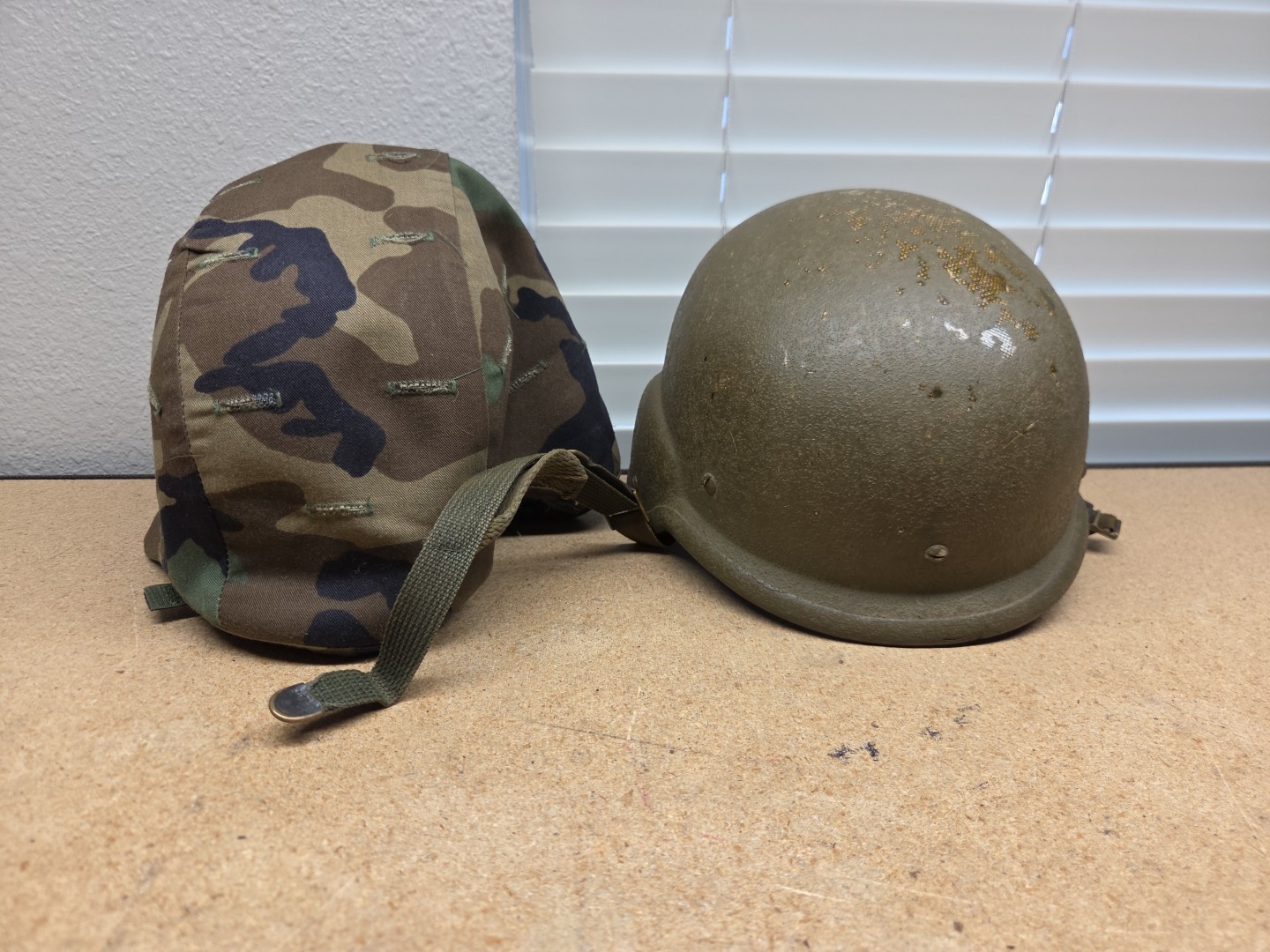 USMC USGI 1998 PASGT Helmet, Small S-2, Woodland Camo Cover Chin Strap (W3)