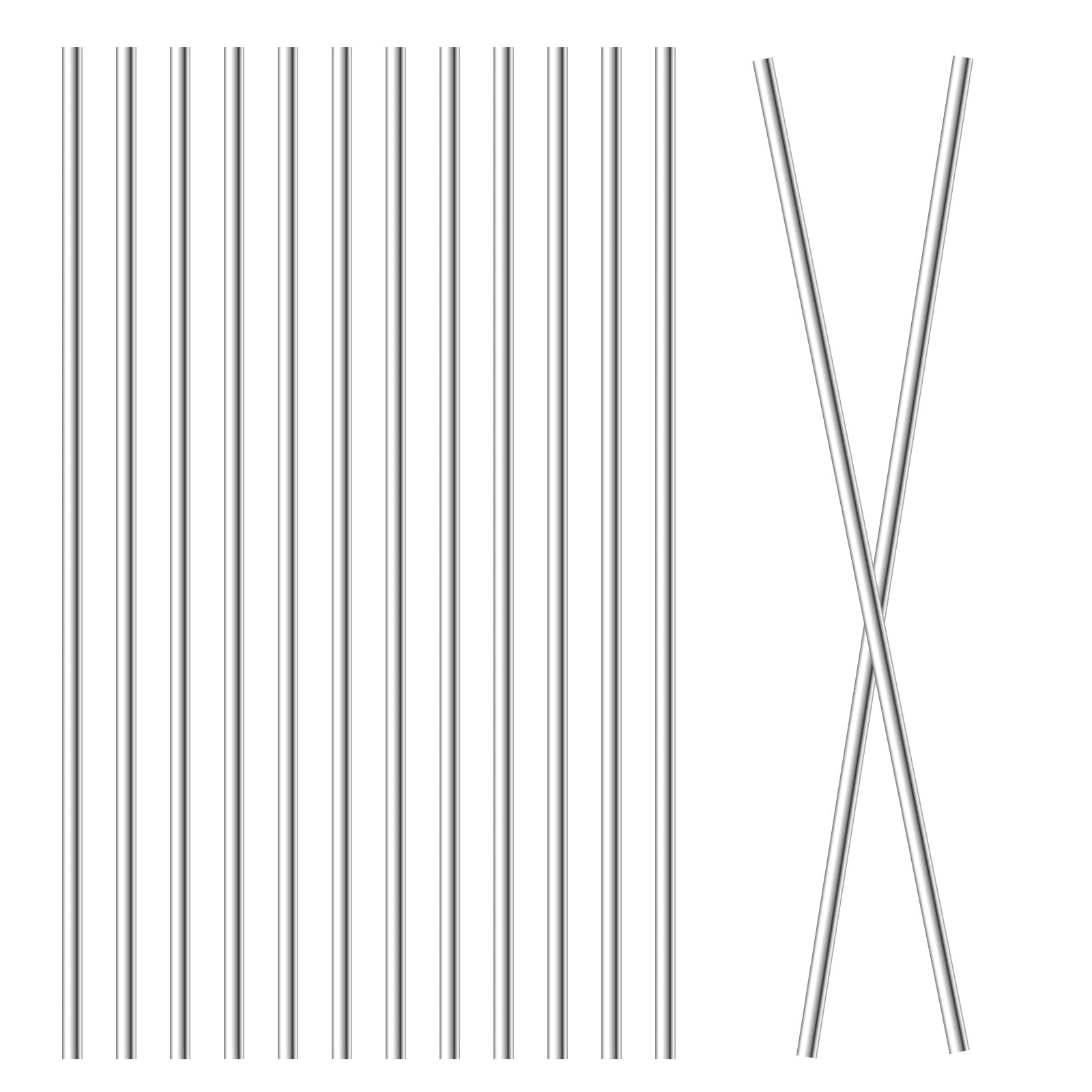 2mm x 300mm 304 Stainless Steel Rod 12Pcs 2mm Rod, Metal Rods for Crafts Roun...