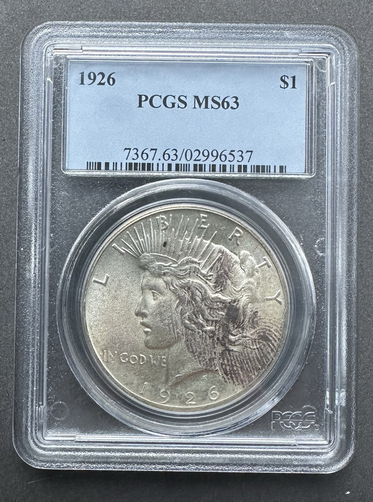 1926 Peace Dollar PCGS MS 63