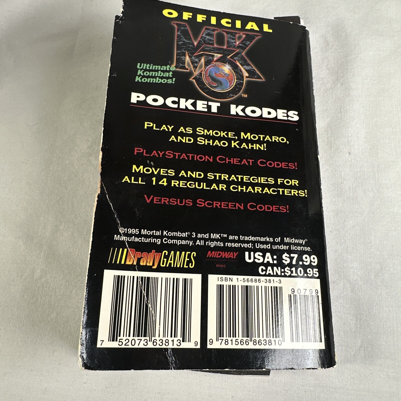 Official Mortal Kombat 3 Pocket Kodes Brady Games