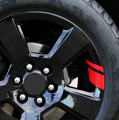 4PC Racing Slash Hash Mark Stripe Rim Vinyl Decal Sticker For 18-20" Wheels