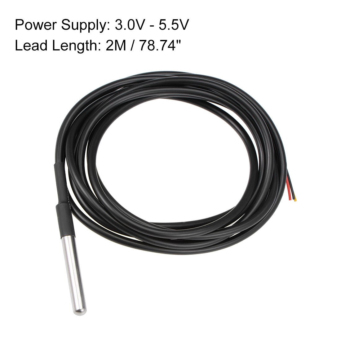 DS18B20 Temperature Sensor Waterproof Digital Thermal Probe 2M 10 Pcs