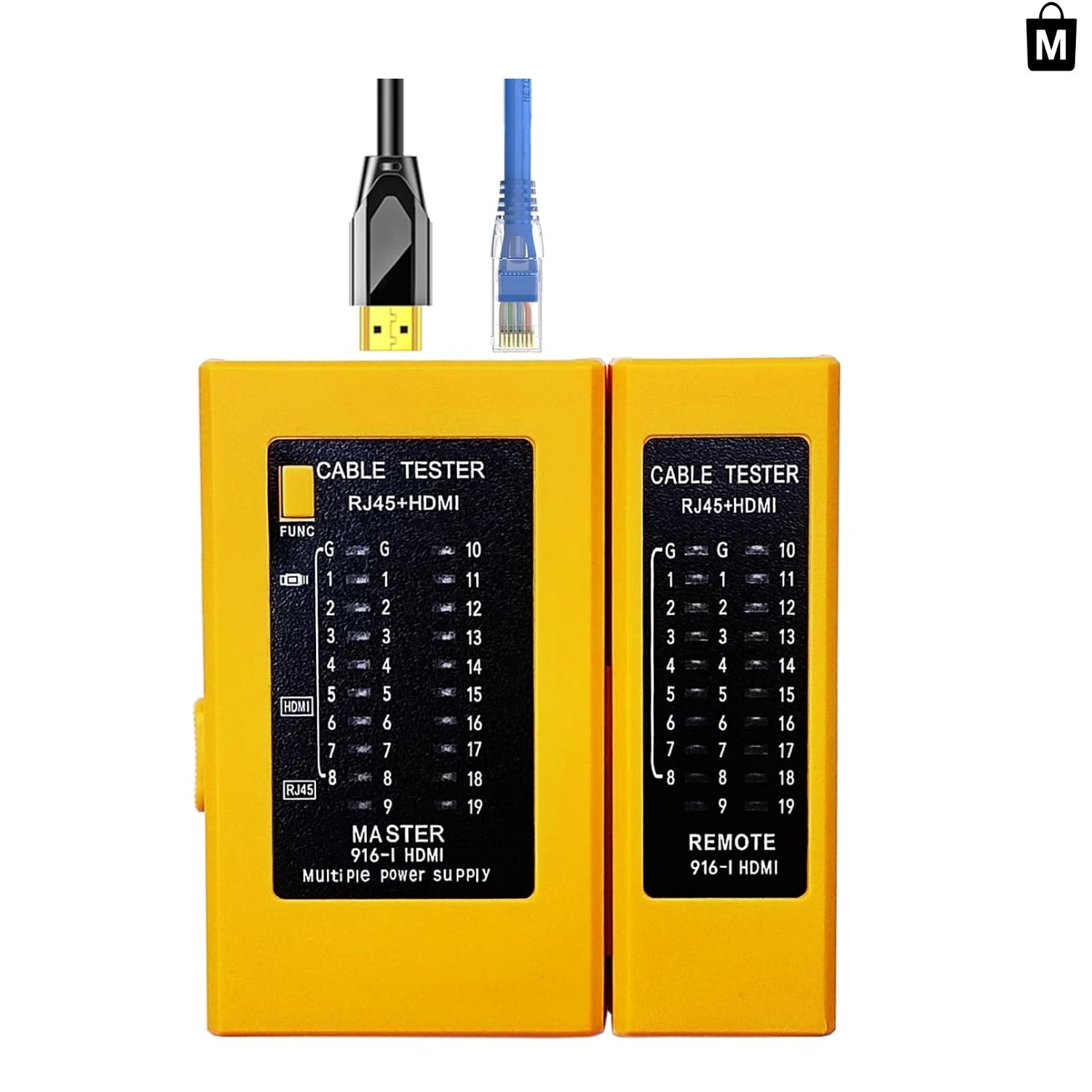 Professional HDMI & RJ45 Cable Tester - Quick Connectivity Diagnostics