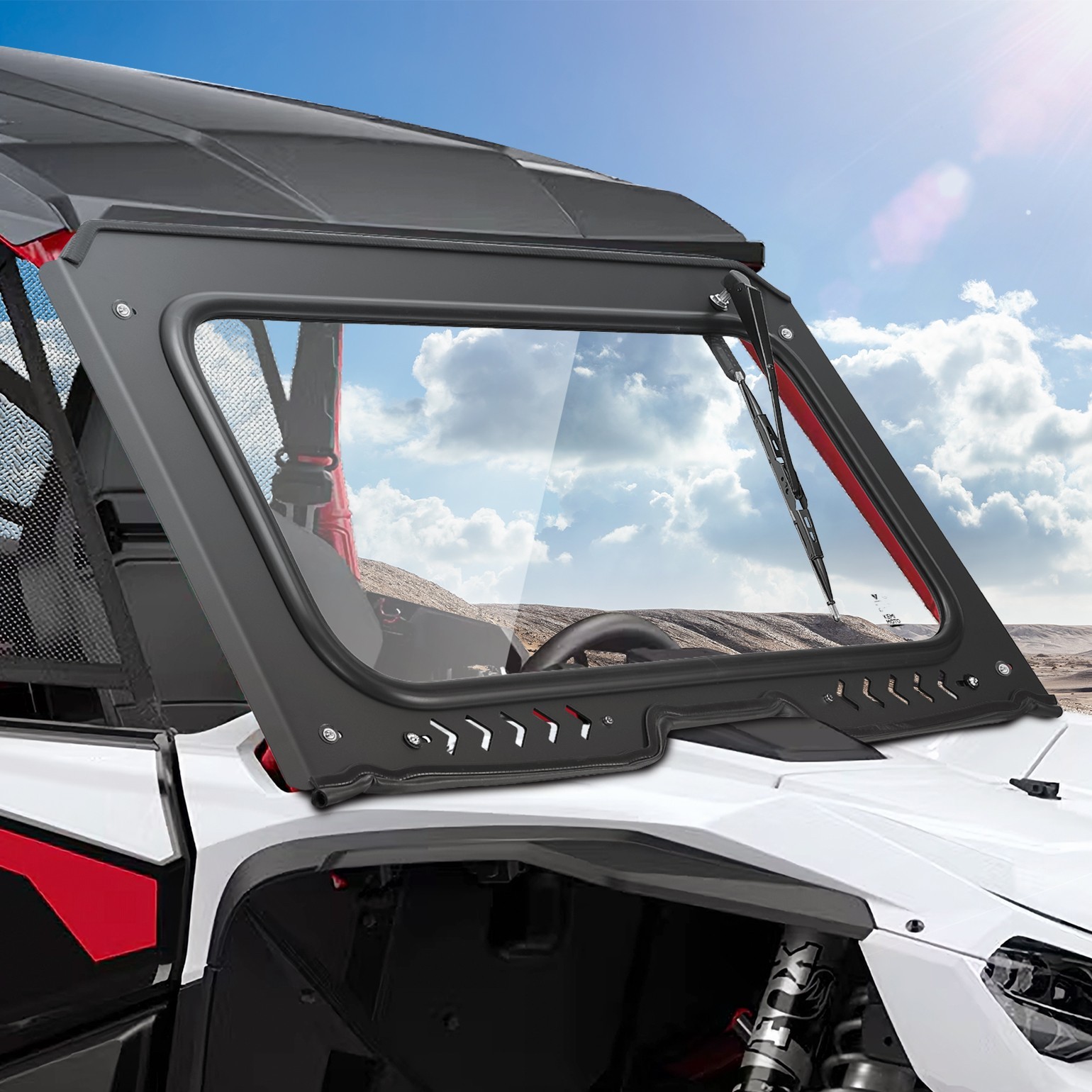 2-IN-1 Full Glass Windshield 8MM DOT w/ Wiper for Talon 1000R 1000X 4 2019-2026