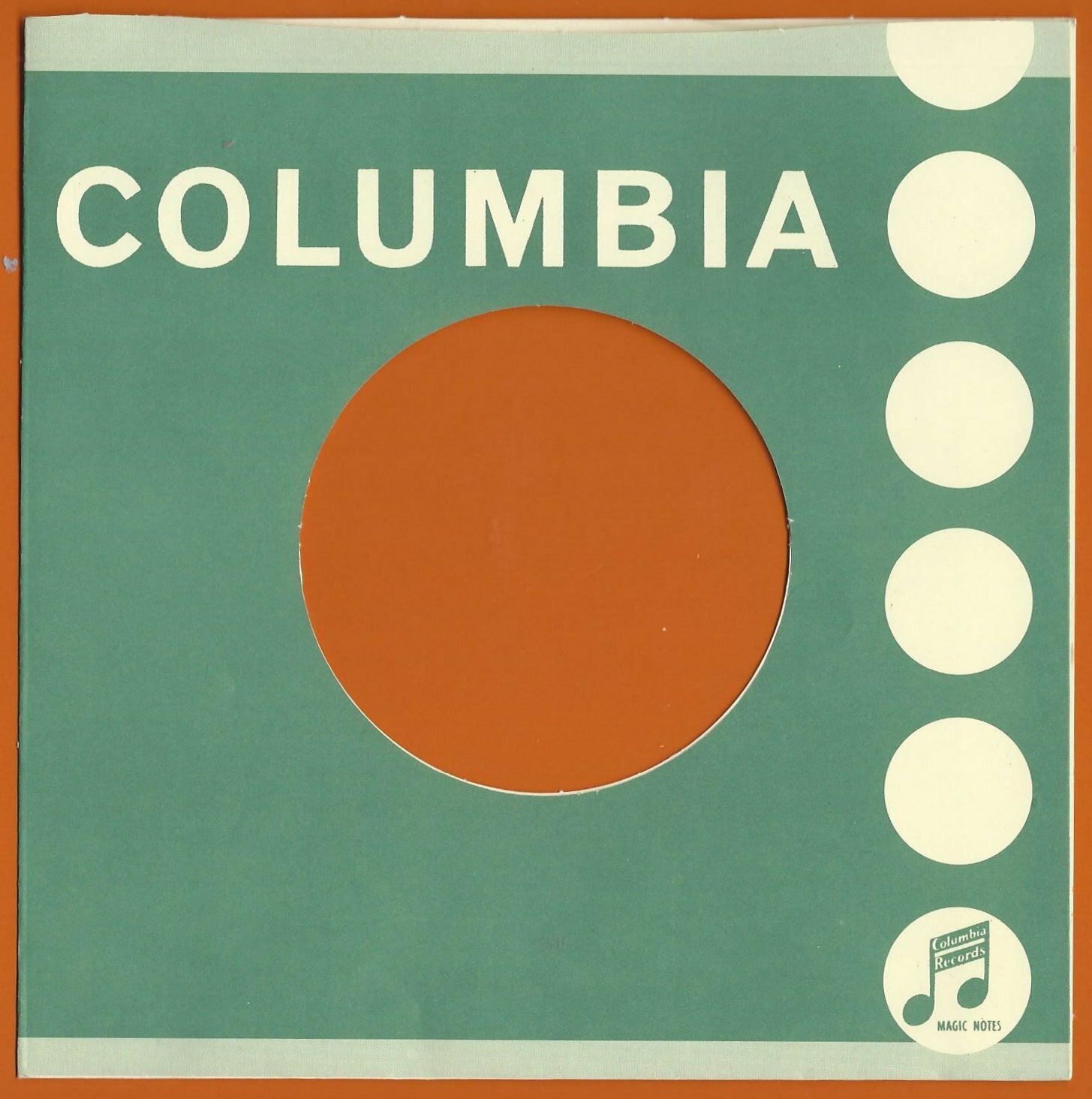 COLUMBIA (dark green) REPRODUCTION RECORD COMPANY SLEEVES - (pack of 10)