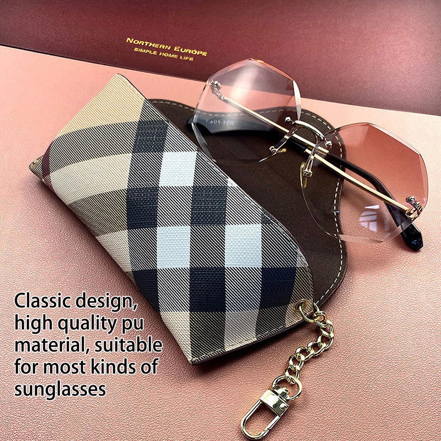 kytasryl Soft Leather Sunglasses Bag,Travel Sunglass Holder Eyeglass Case Por...