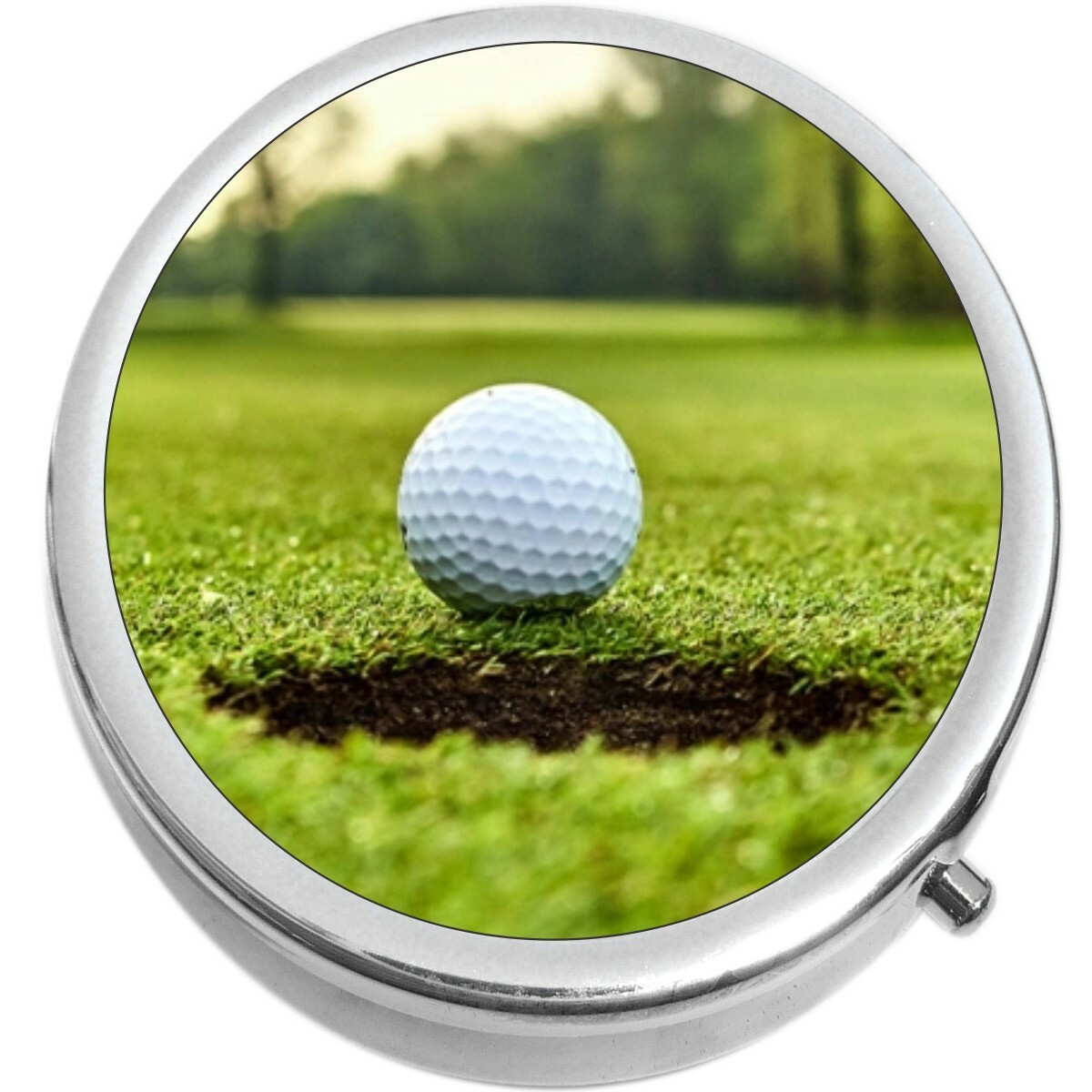 Golf Ball and Hole  Medicine Vitamin Pill Box