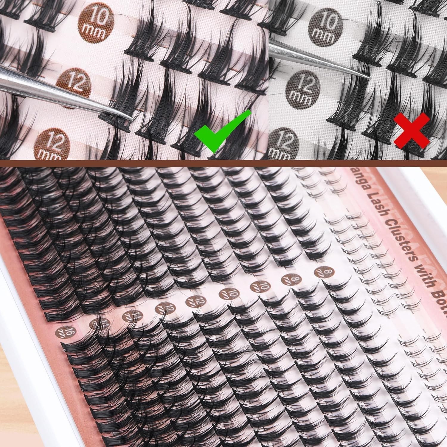 Anime-Inspired Eyelash Extensions - 330Pcs Wispy Clusters, & Lightweight