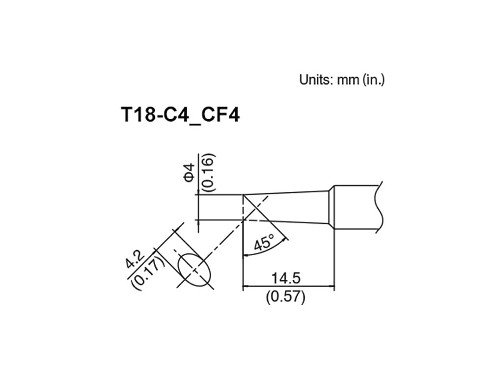 Hakko T18-C4 - Bevel, 4.2mm/45°