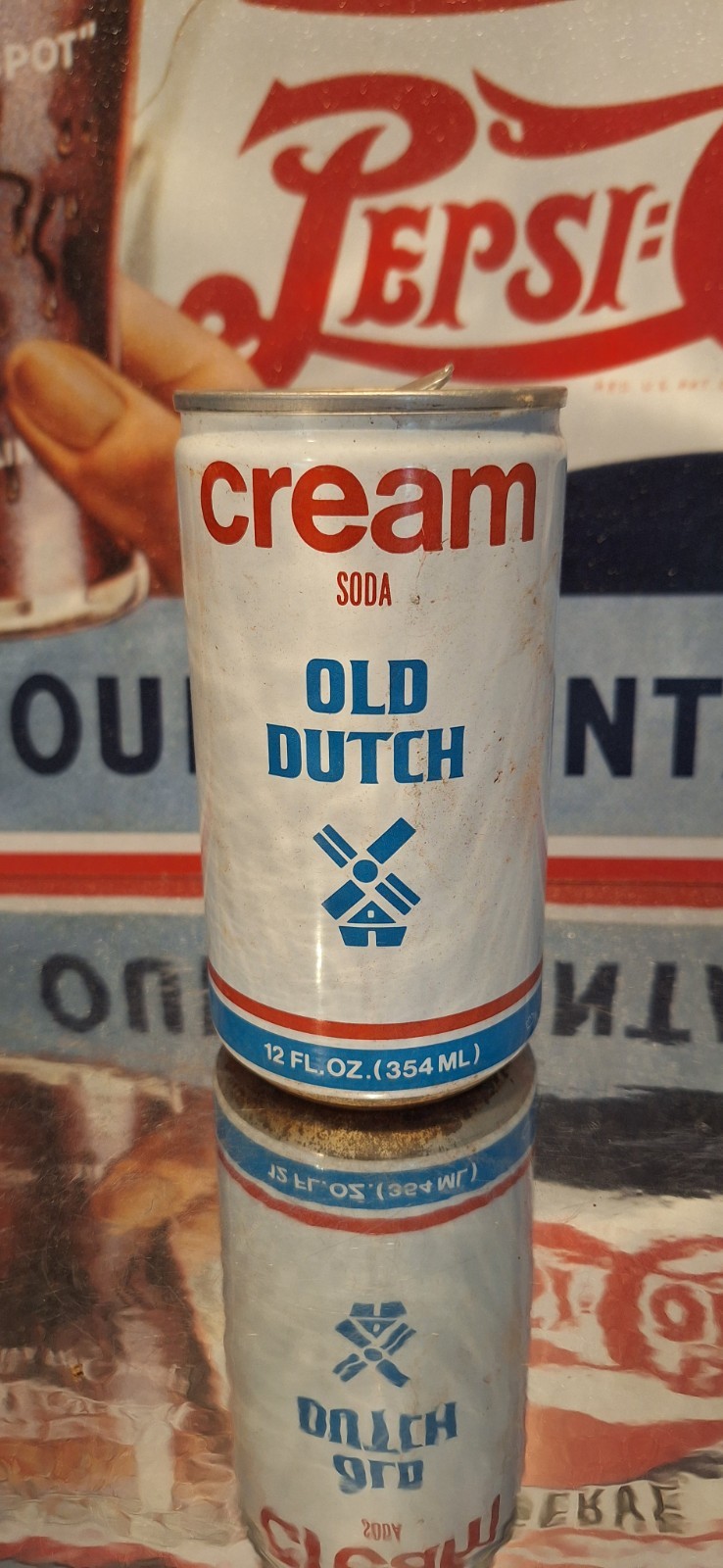 🍺 Old Dutch Cream Cola Soda Pop Can Advertising Prop Empty 70's 80's