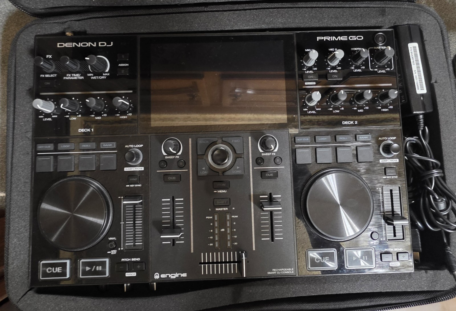 Denon DJ PRIME GO Double Deck Rechargeable Smart DJ Console With Case